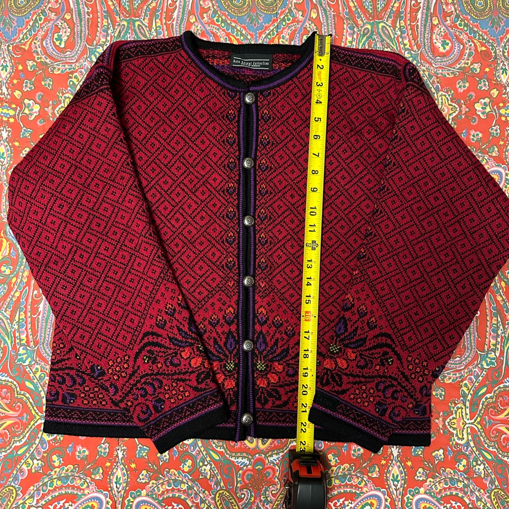 Dale Of Norway Casual Collection Cardigan Sweater Large 100% Wool, Great Cond.